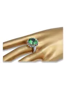 Vintage style Ring Emerald Sterling silver 925 vrc035s